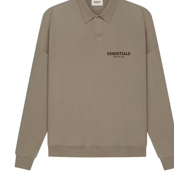 Fear of God Essentials Long Sleeve French Terry Polo- Size medium - Picture 1 of 5